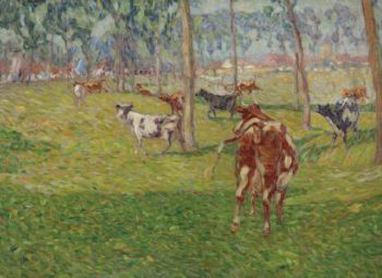 Koeien en procesie Vyve St-Elooi by Modeste Huys