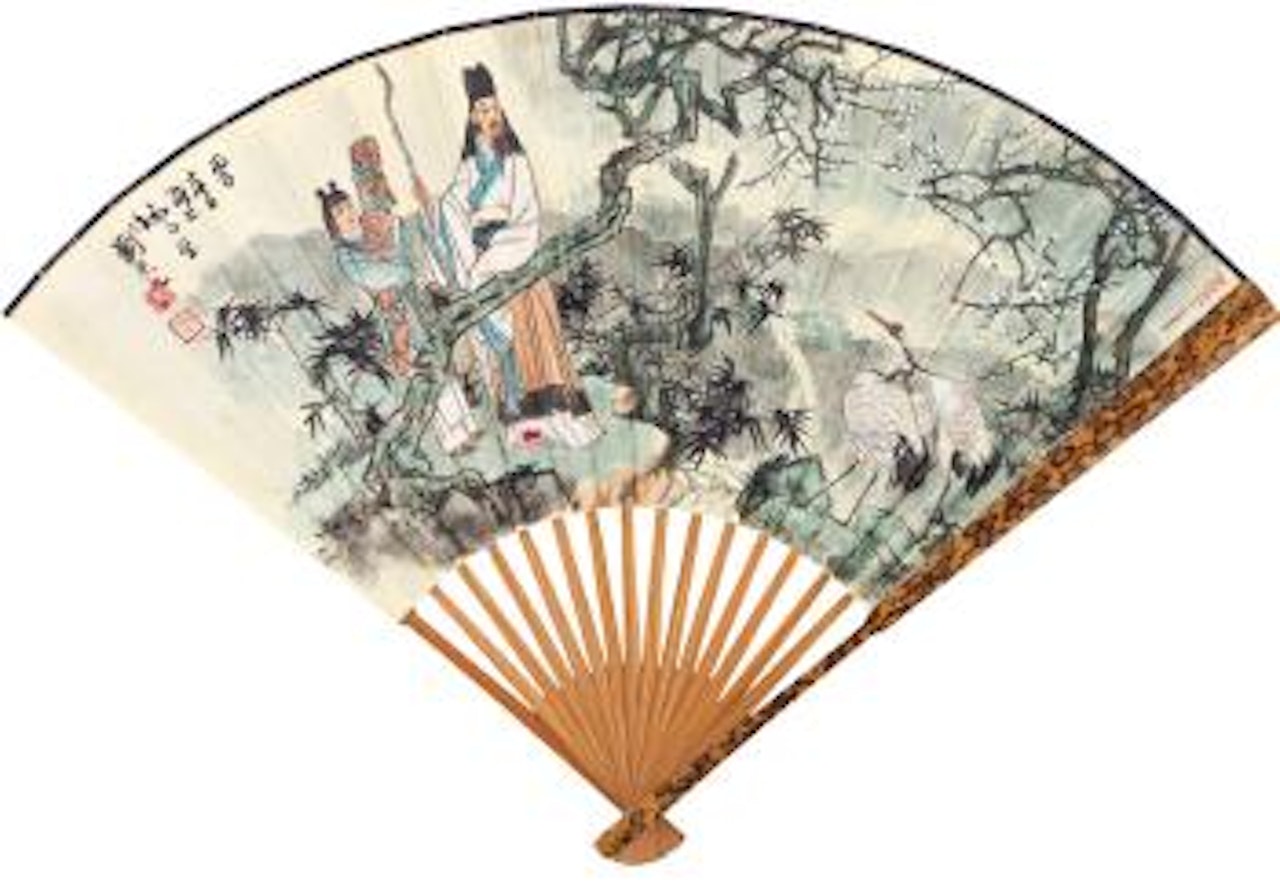 Plum Blossoms And Crane; Calligraphy by Liu Danzhai