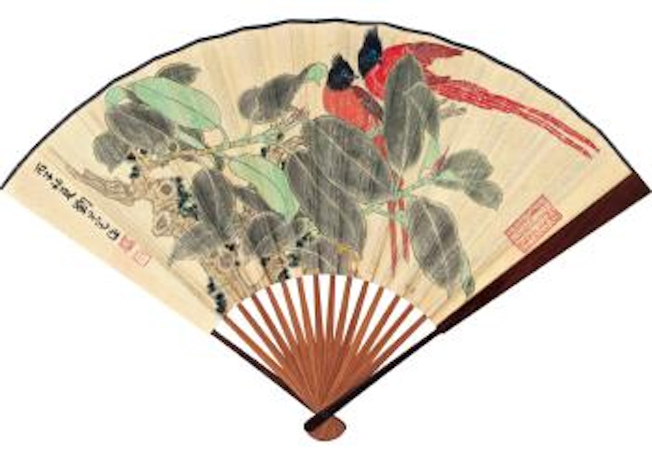 Perching On Branch; Calligraphy by Liu Danzhai