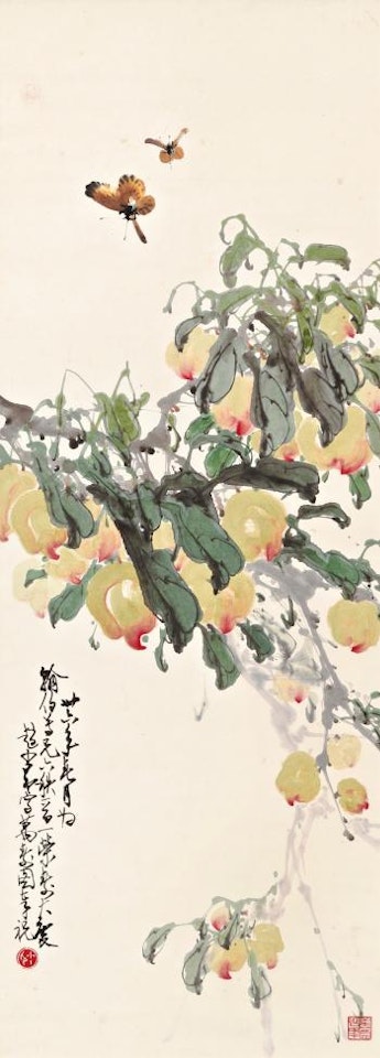 Peaches And Butterflies by Zhao Shao'ang