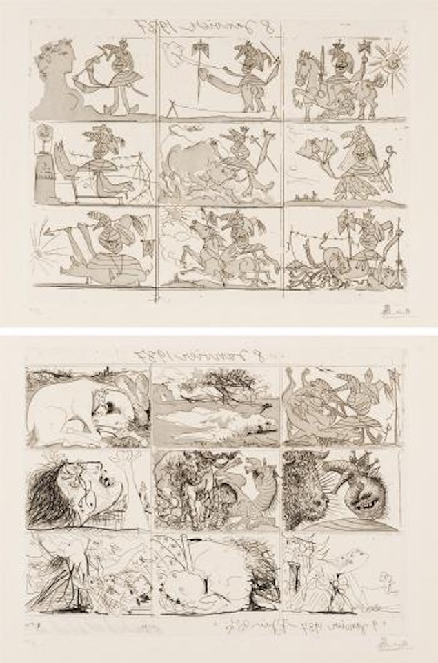 SueÃ±o y mentira de Franco I; and II (Dream and Lie of Franco I; and II) by Pablo Picasso