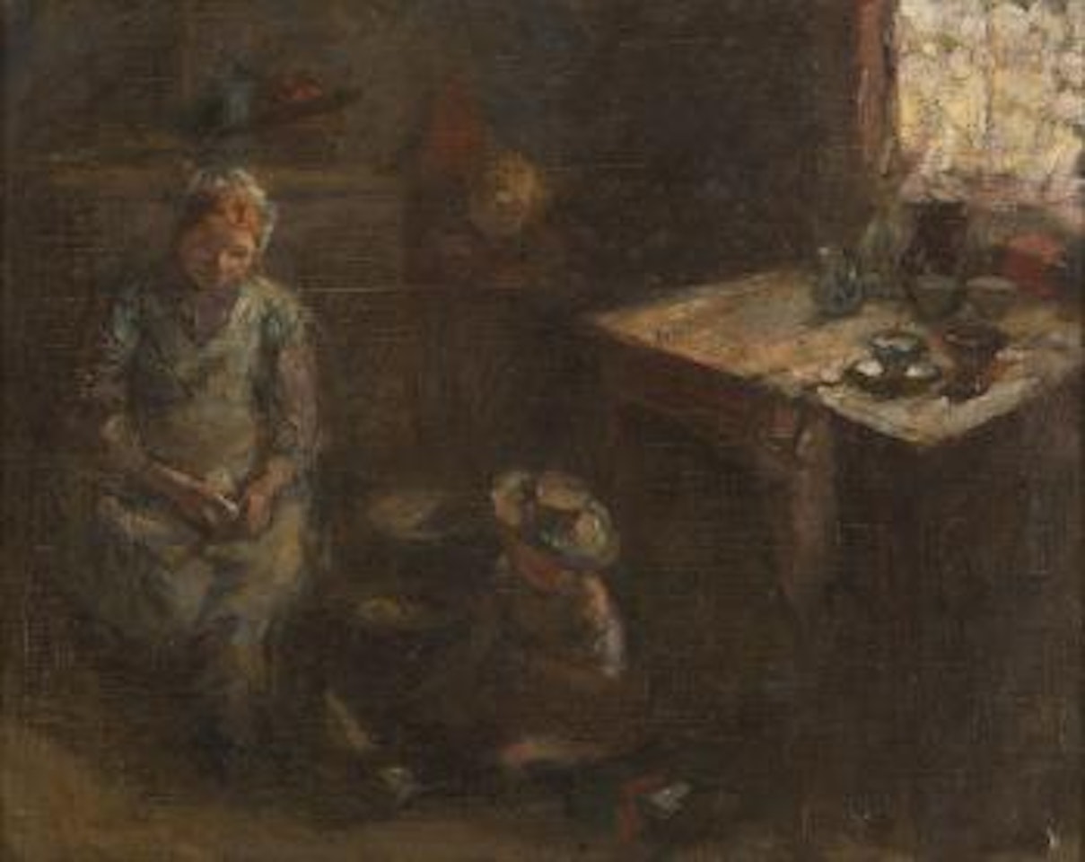 Dutch figures in an interior by Joseph Raphael