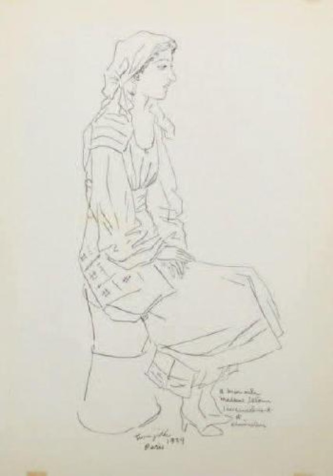 Portrait de Madame Satomi by Leonard Tsuguharu Foujita