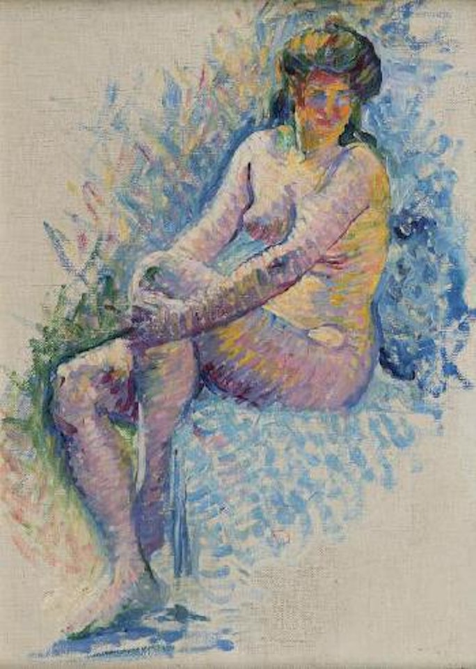 Nu assis by Henri Edmond Cross