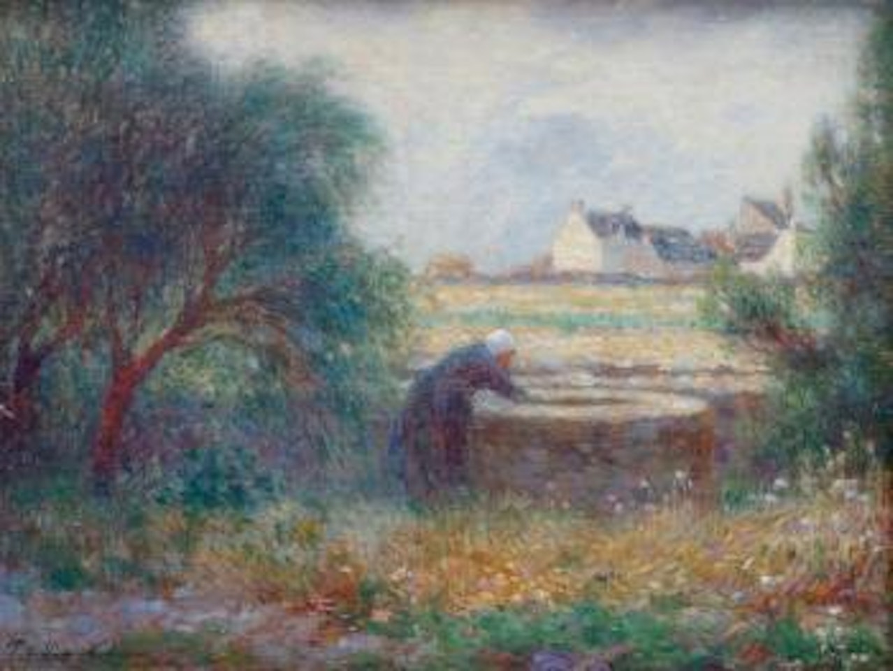 Bretagne, paysanne près du puis by Ferdinand du Puigaudeau