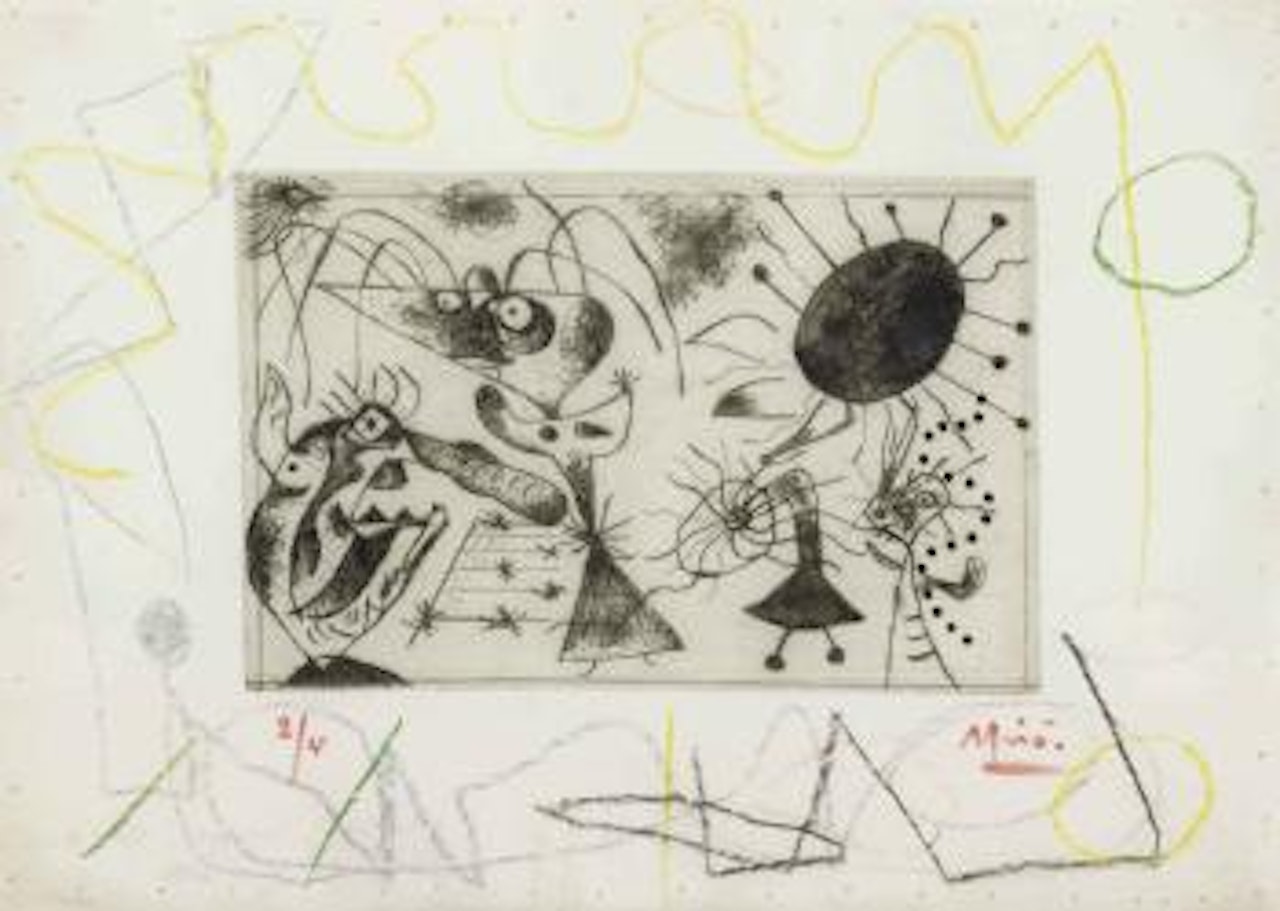 Série noire et rouge: one plate by Joan Miró