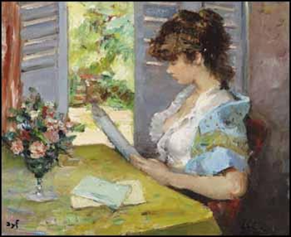 Girl Reading at the Window by Marcel Dyf