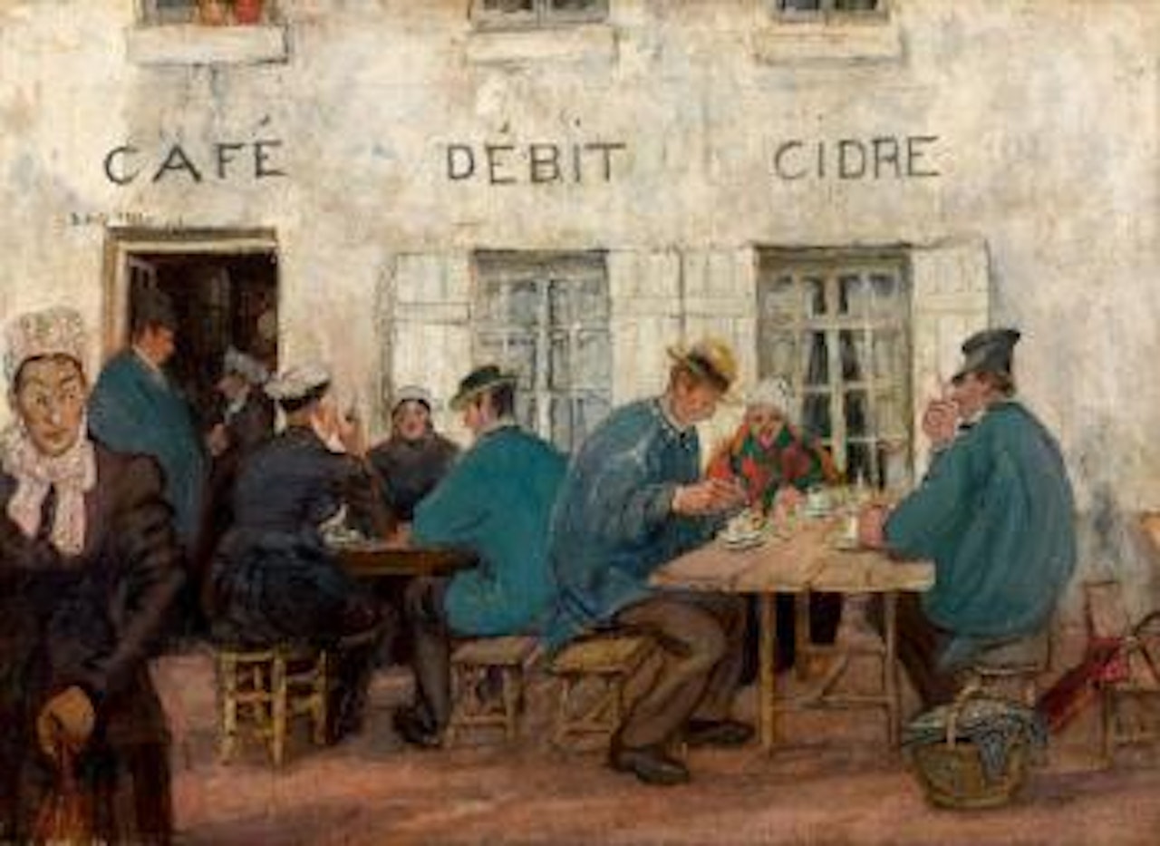 Paysans normands à la terrasse d'un café by Raoul Dufy
