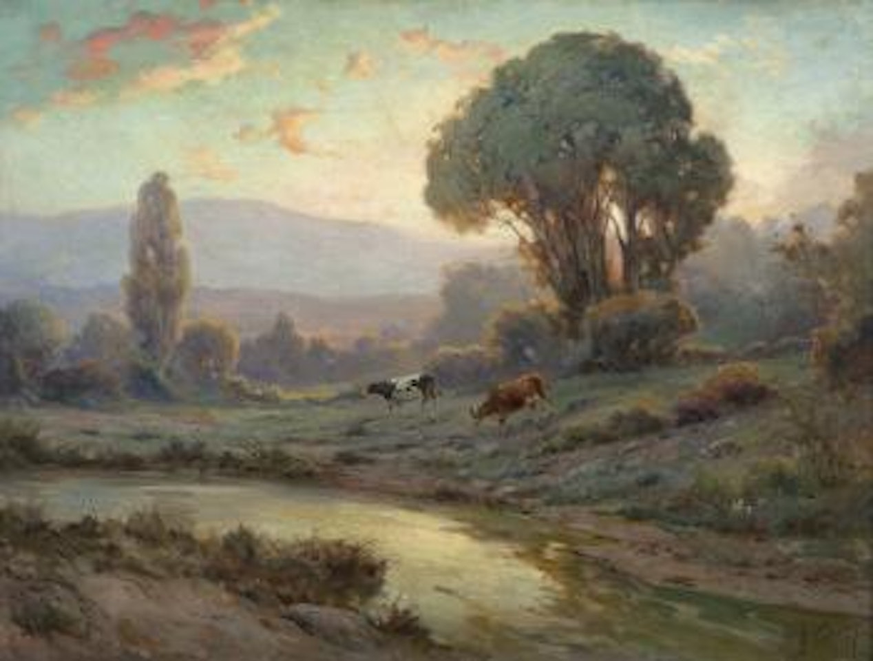 California sunset with canttle by Angel Espoy