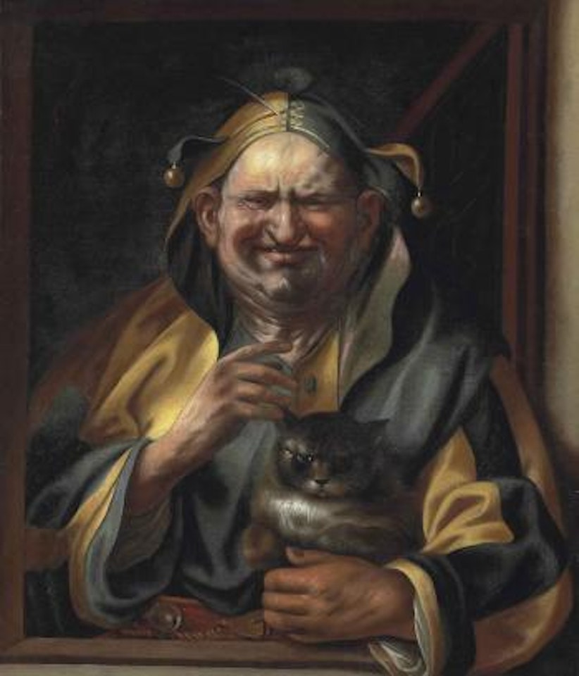 A jester with a cat by Jacob Jordaens