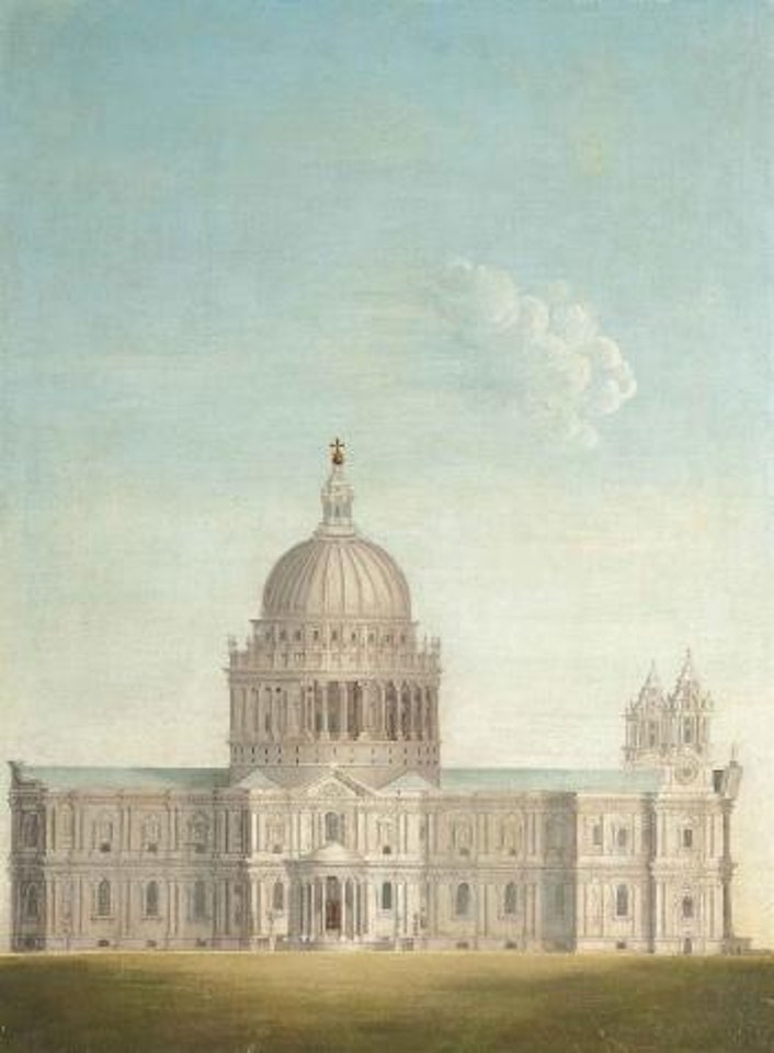 A side elevation of Saint Paul's Cathedral, London, seen from the North by English School