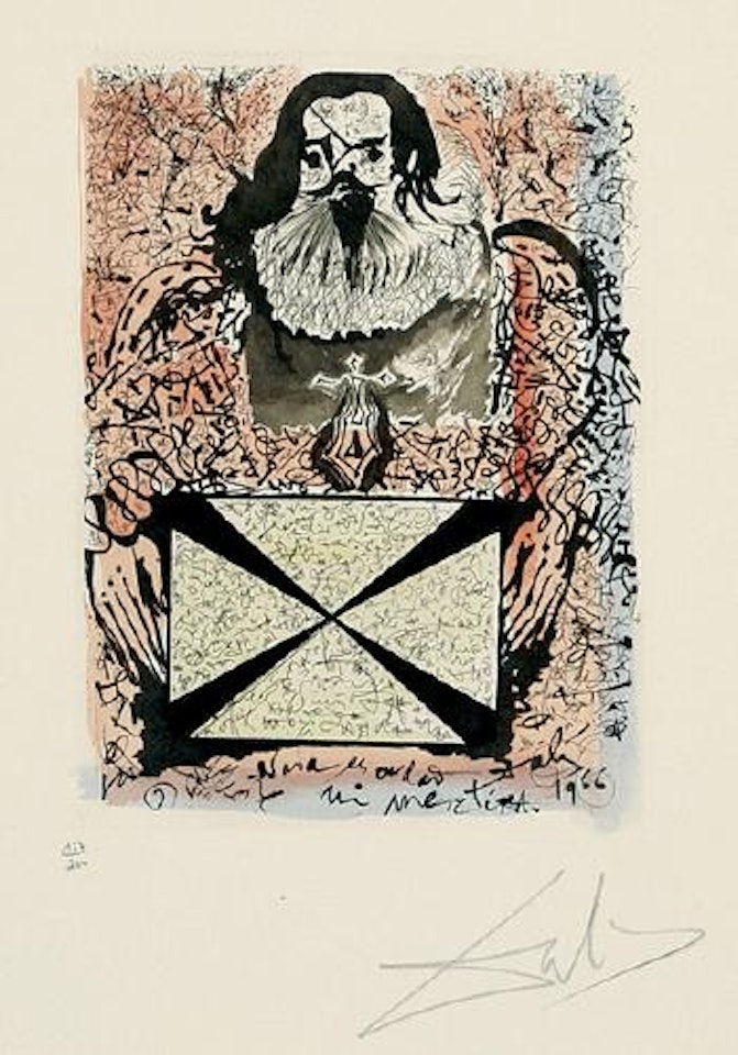 Portrait Aux Signatures by Salvador Dali
