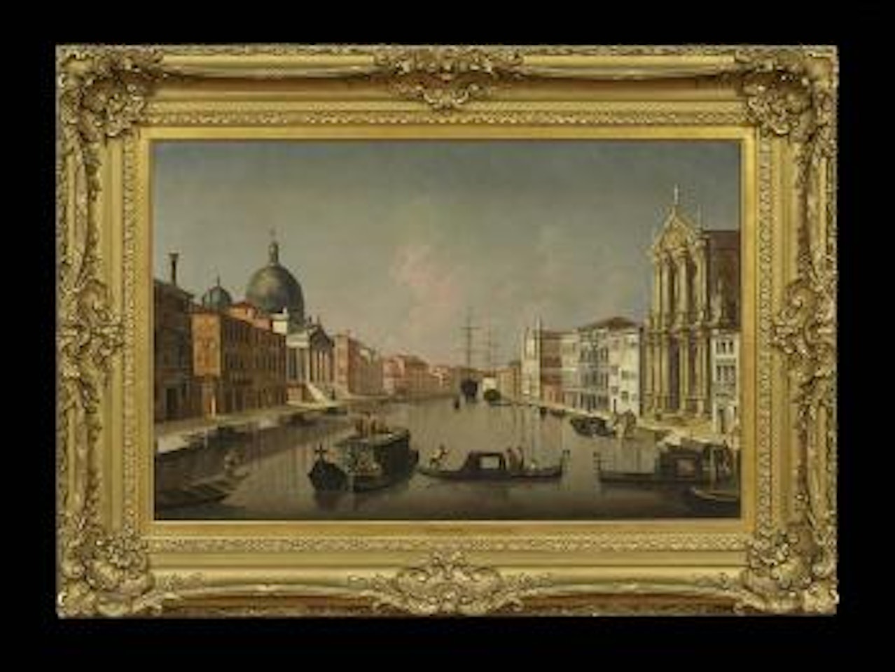 The Grand Canal looking southwest to the Fondamenta della Croce with the Churches of San Simone Piccolo, the Scalzi, and Santa Lucia by Canaletto