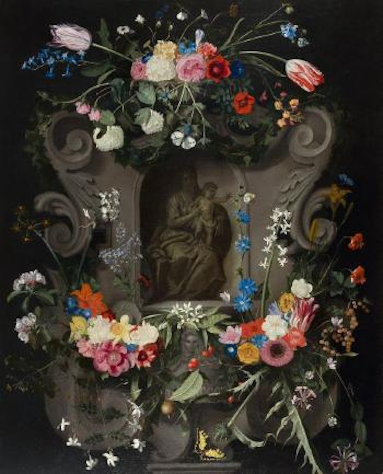 Blumenkartusche mit Maria und Kind by Jan Van Kessel The Elder