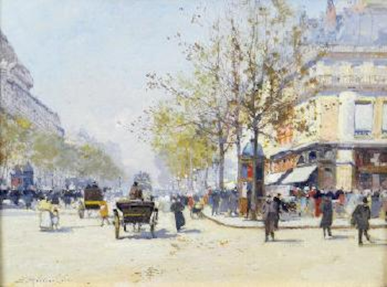 Les grands boulevards by Eugene Galien-Laloue