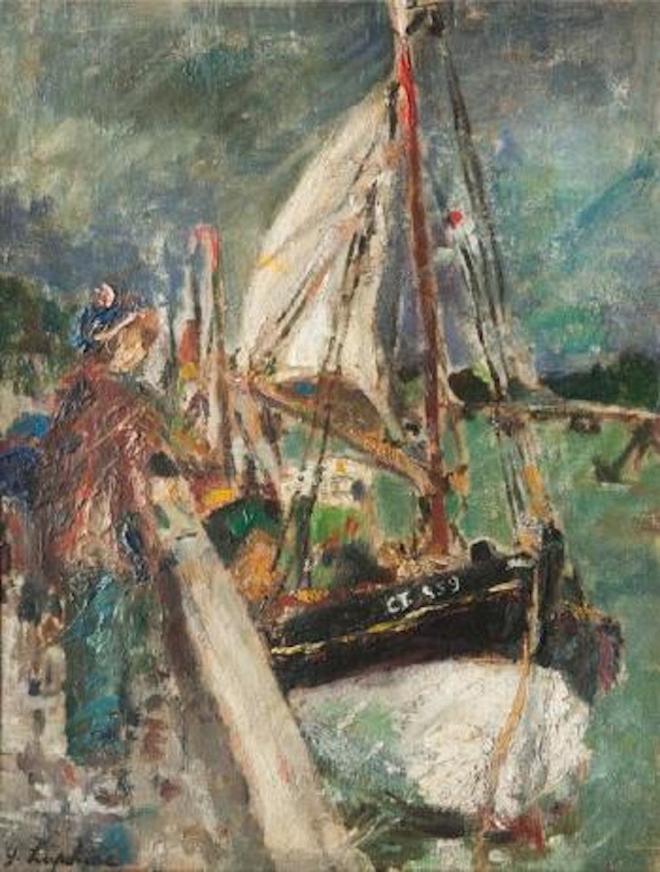 Port de pêche by Georgij Aleksandrovic Lapschin