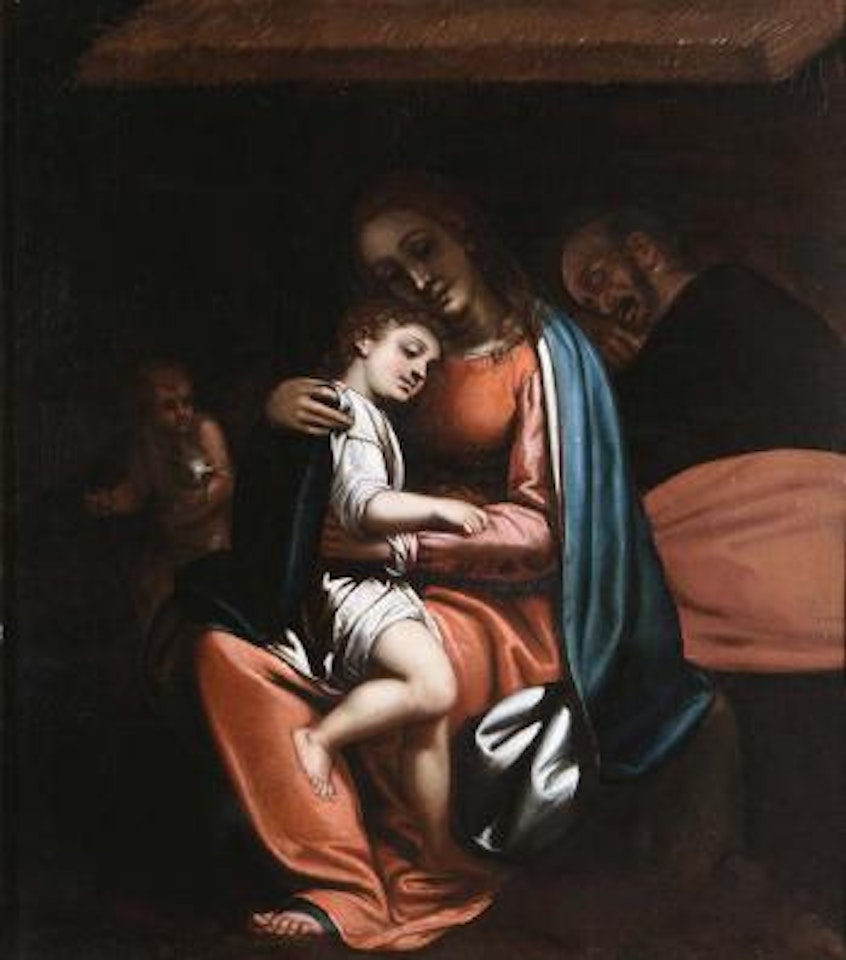 Sacra Famiglia con San Giovannino by Luca Cambiaso