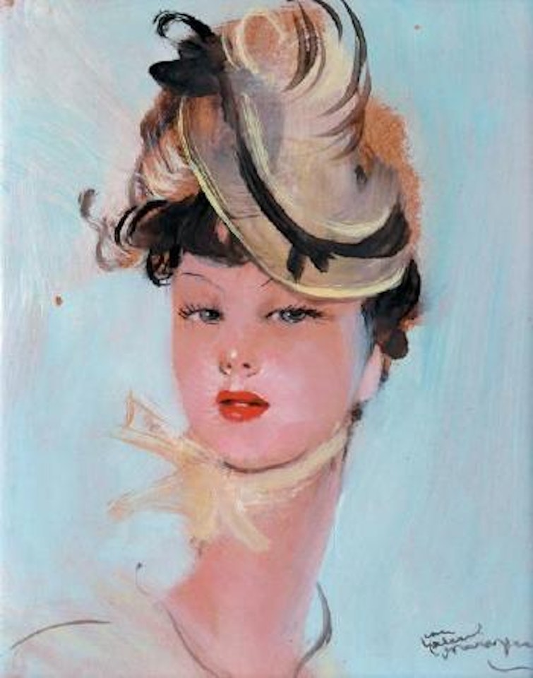 Portrait de jeune femme au chapeau by Jean Gabriel Domergue