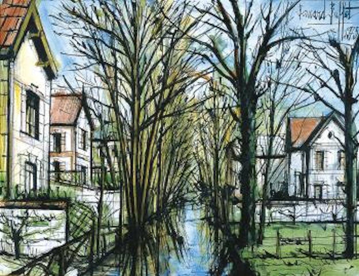 Rivière bordée d'arbres by Bernard Buffet