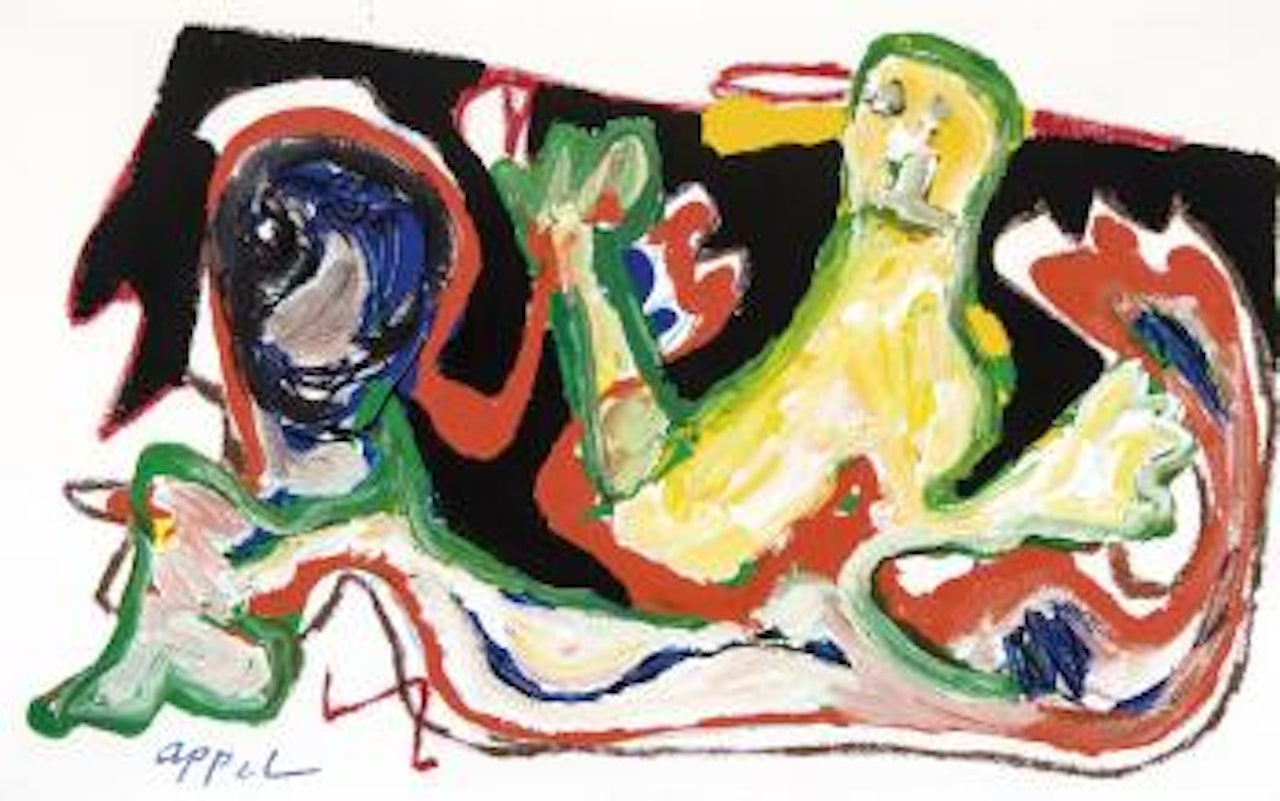 Lying nude by Karel Appel