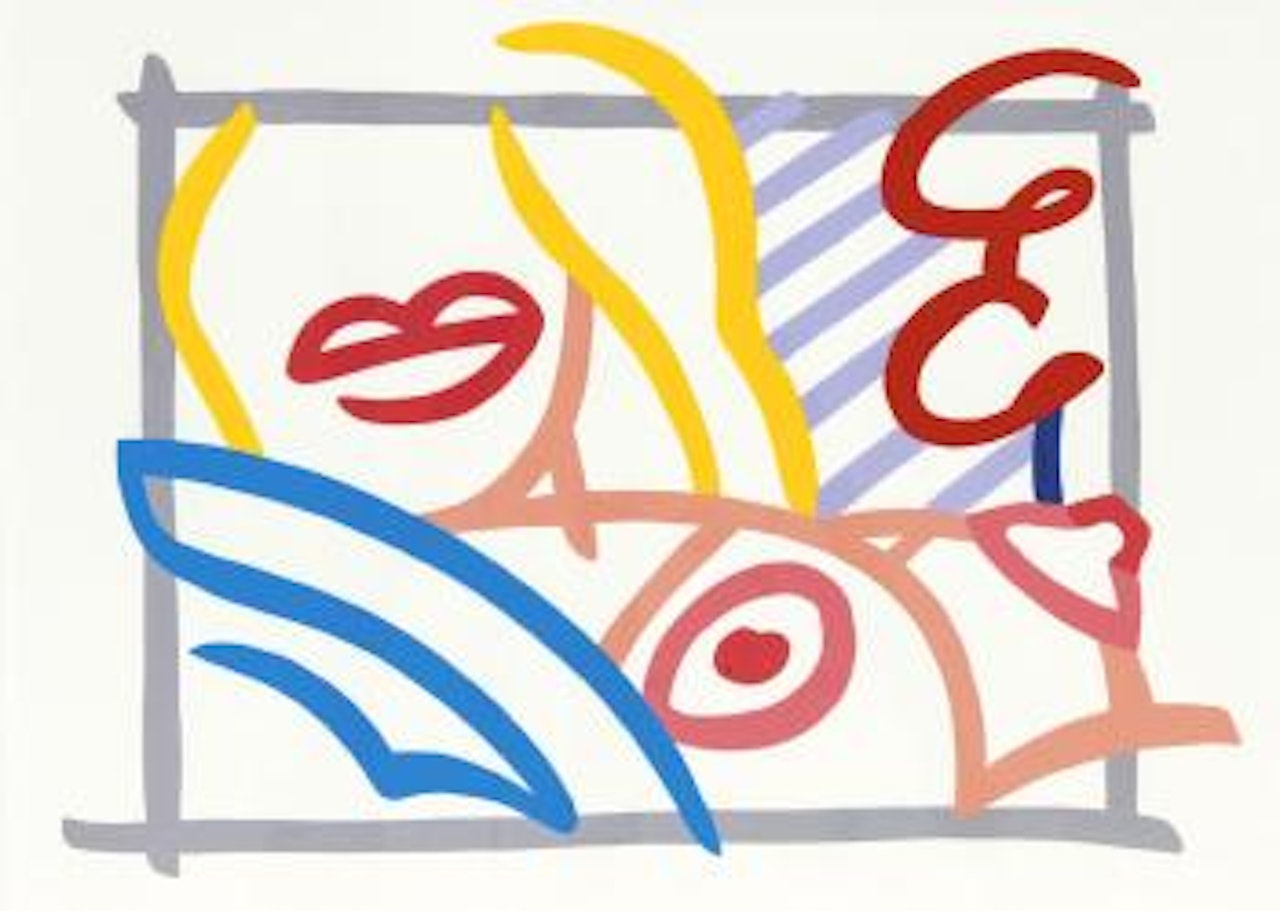 Study for Bedroom Blonde with Lavender Wallpaper by Tom Wesselmann