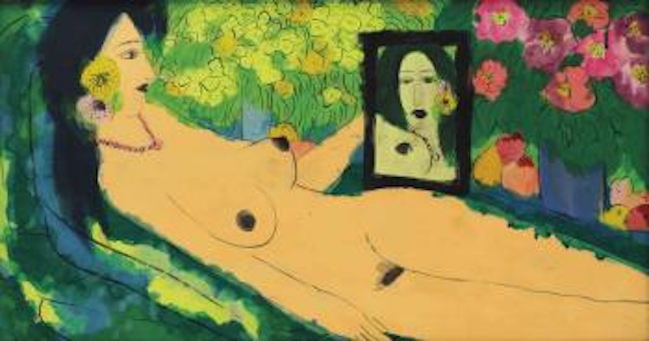 Reclining nude by Walasse Ting