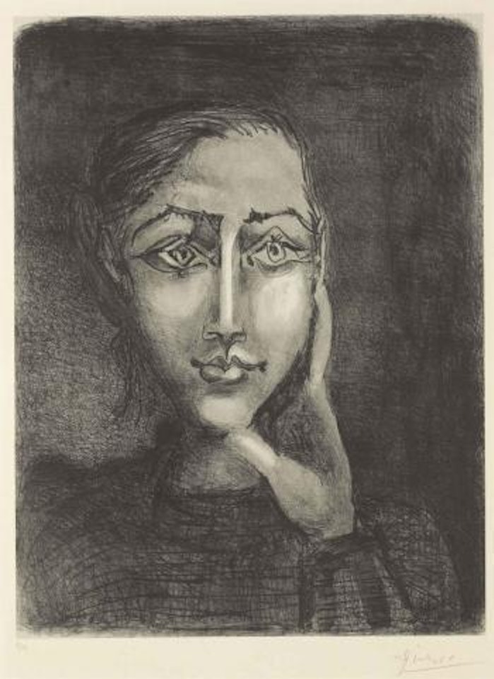 FranÃ§oise sur fond gris by Pablo Picasso