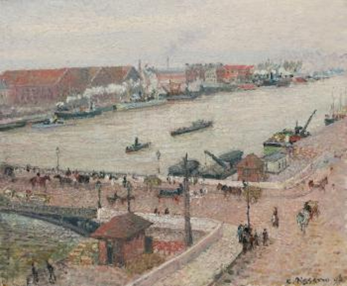 Crue De La Seine, Pont Boieldieu, Rouen by Camille Pissarro