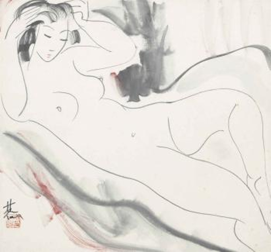 Reclinging Nude by Lin Fengmian