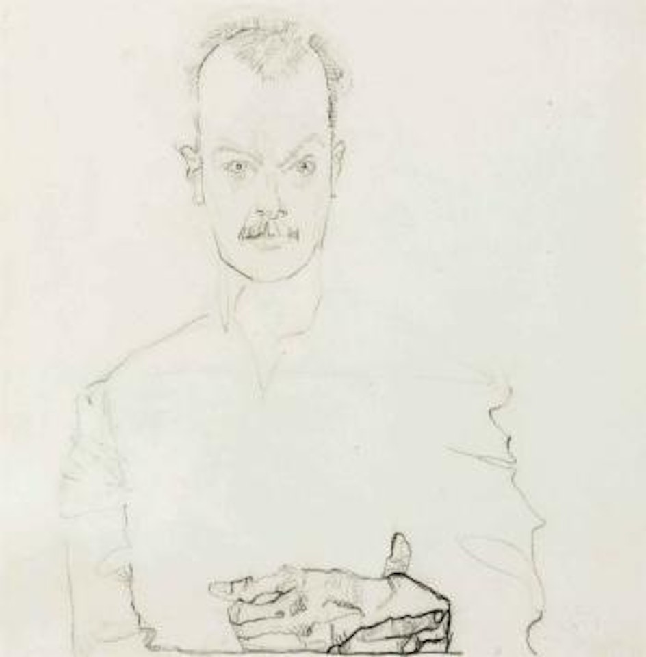 Porträt von Arthur Roessler by Egon Schiele