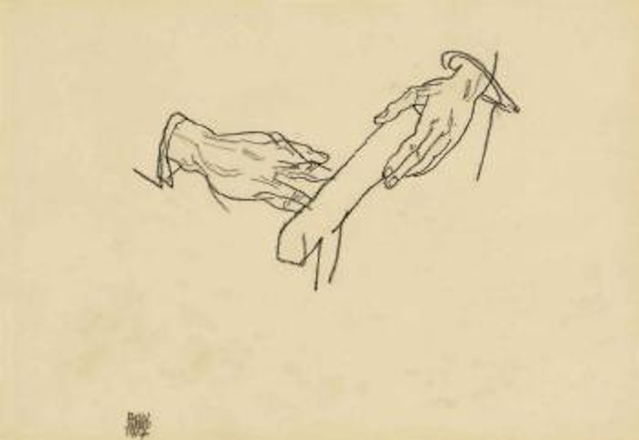Handstudie, Dr. Viktor Ritter von Bauer by Egon Schiele