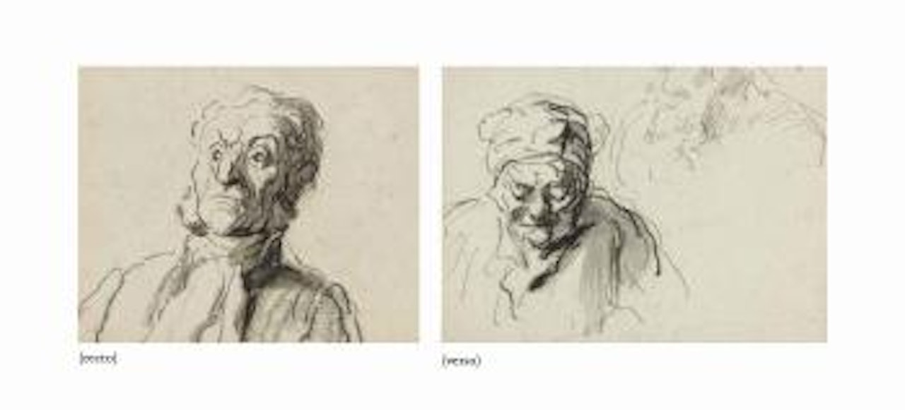 Tête d'un avocat (recto); Tête de femme (verso) by Honoré Daumier
