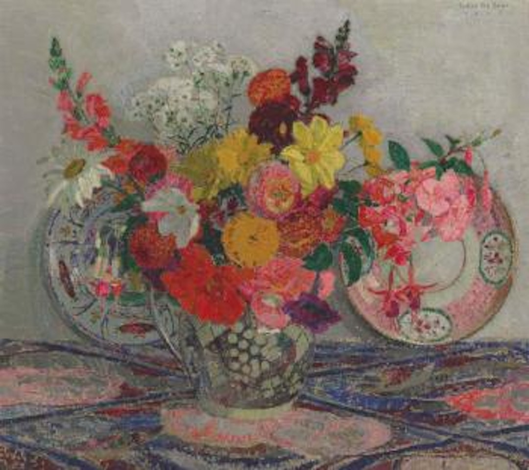 Dahlias et bégonias by Leon de Smet