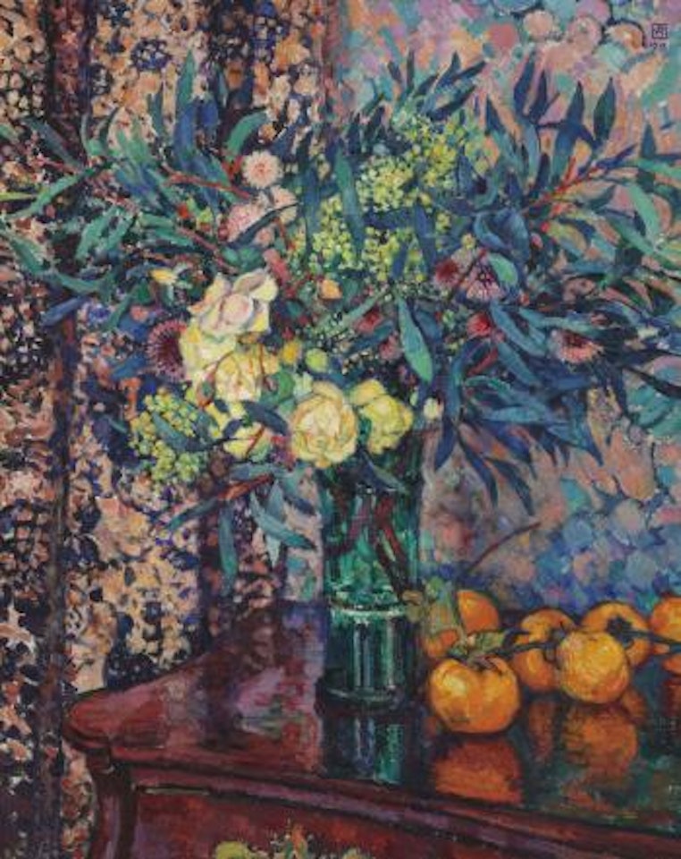 Roses jaunes, kakis et mimosas by Theo van Rysselberghe