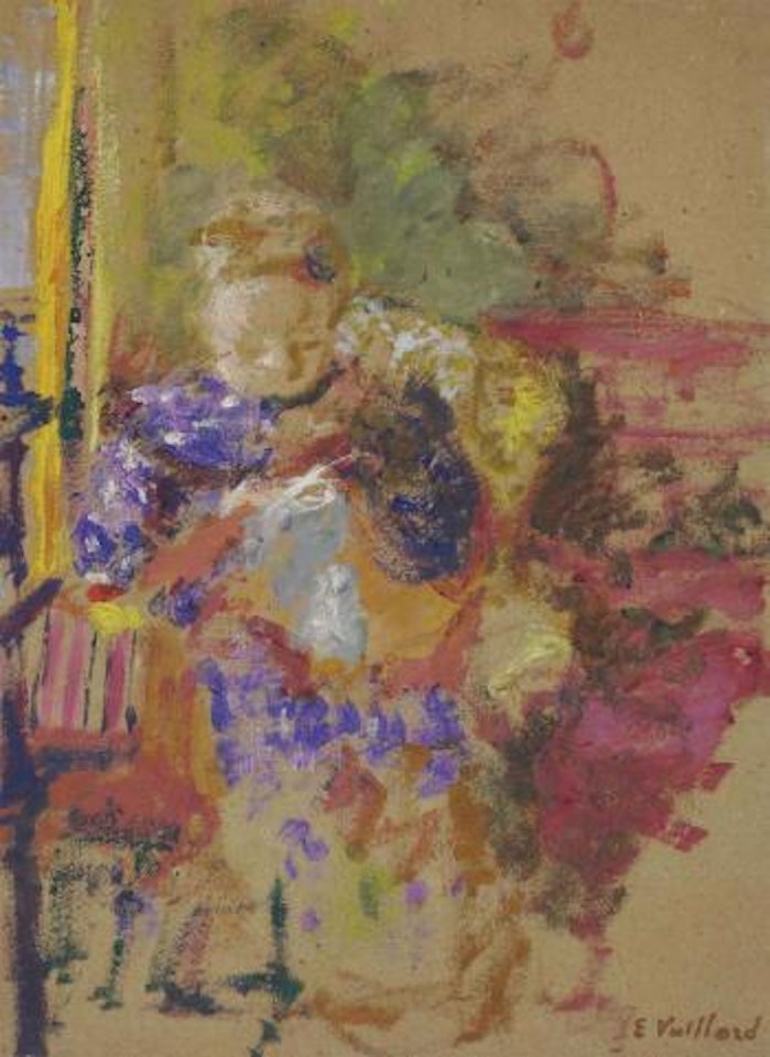 Madame Vuillard cousant by Édouard Vuillard