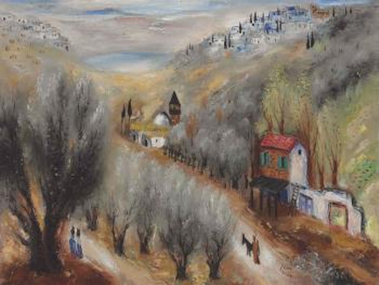 Entrance to Safed by Reuven Rubin