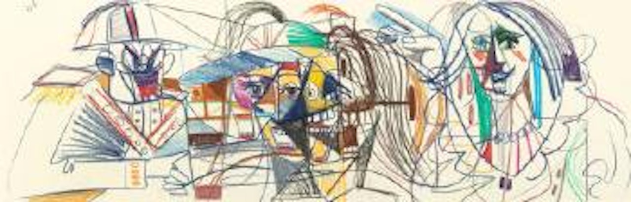 La Fille du Regiment Drawing 5 by George Condo