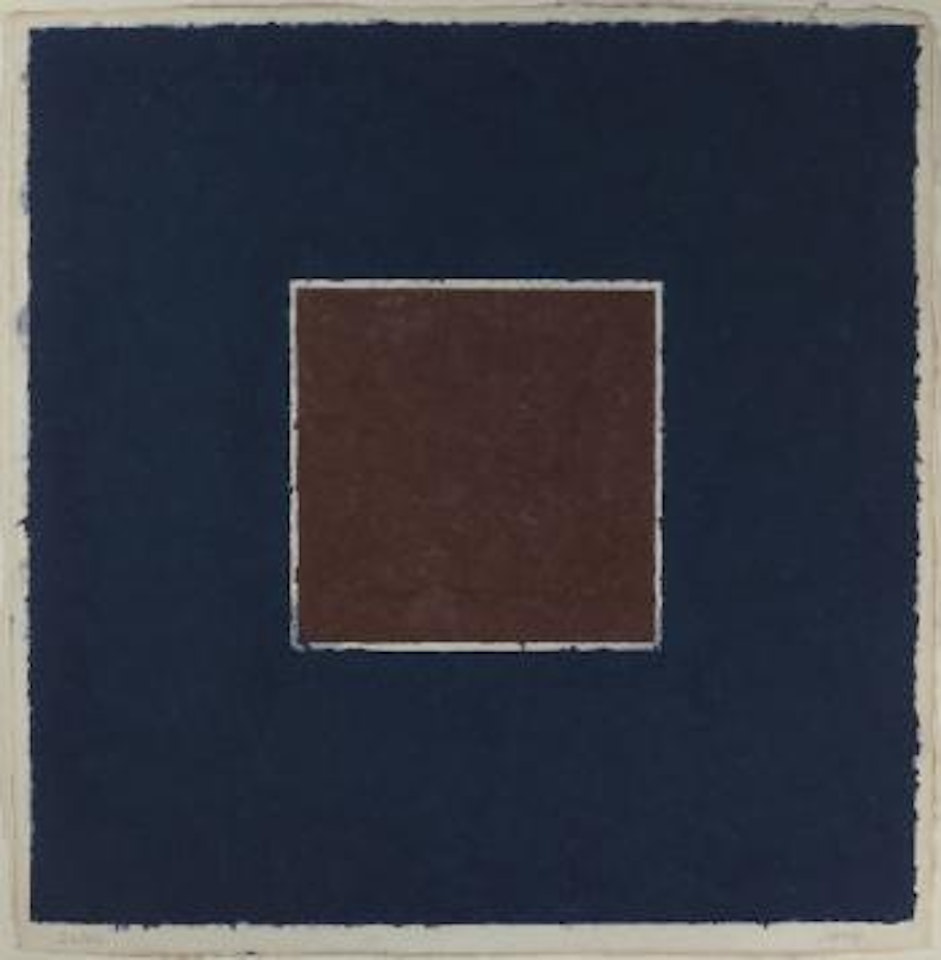 Colored Paper Images - XX (Brown square with blue) by Ellsworth Kelly