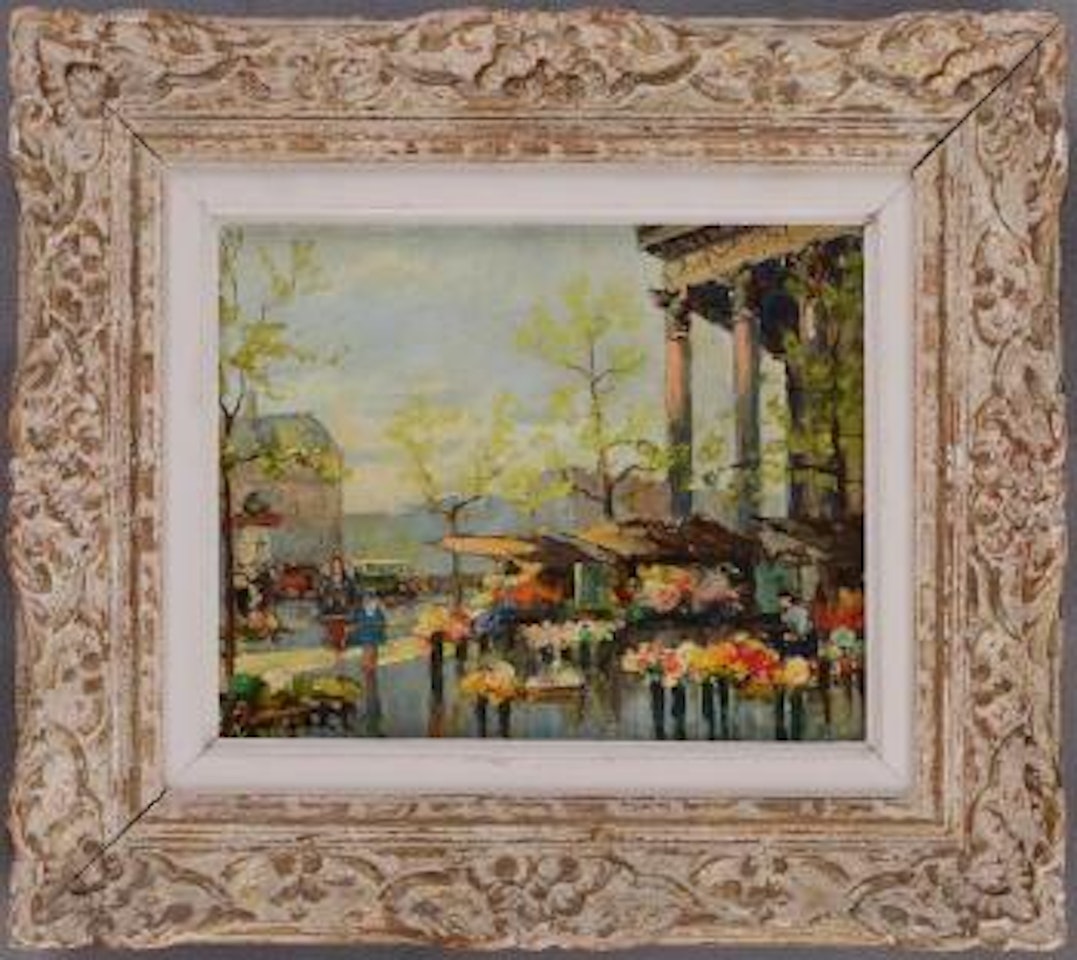 The flower market by Georgij Aleksandrovic Lapschin