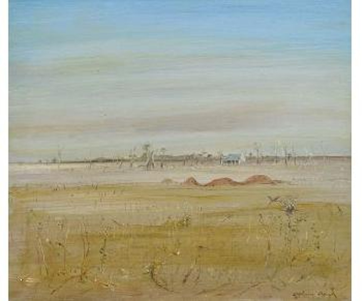 Wimmera landscape with farm house by Arthur Merric Bloomfield Boyd