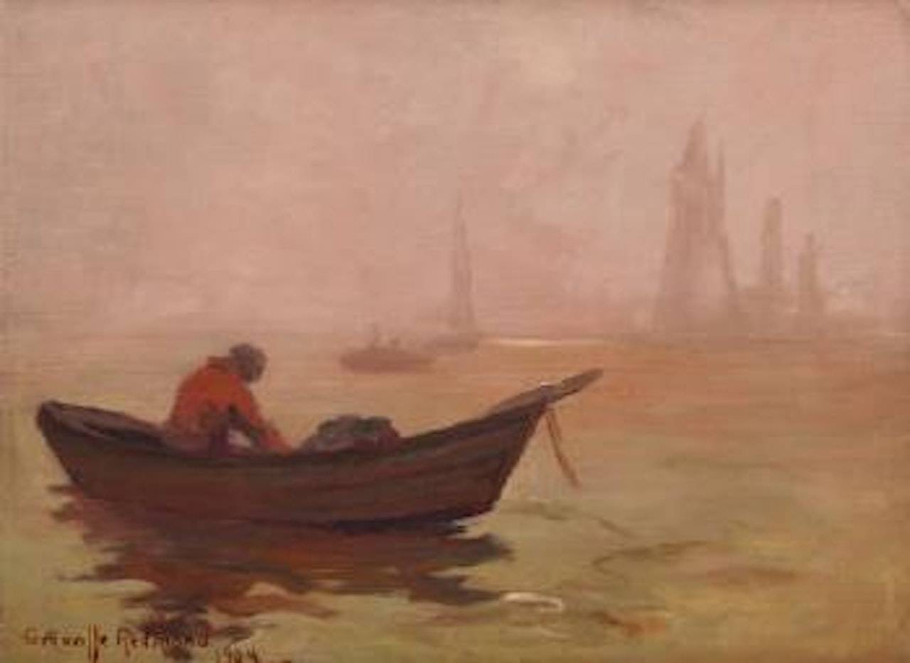 San Pedro Harbor by Granville Redmond