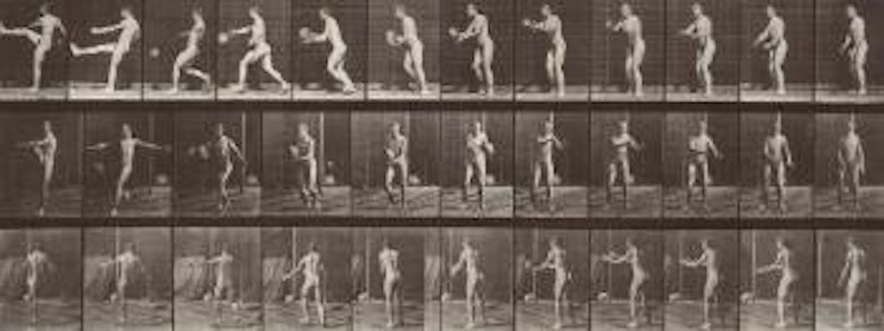 Football Punt, Plate  No. 301, from Animal Locomotion by Eadweard Muybridge