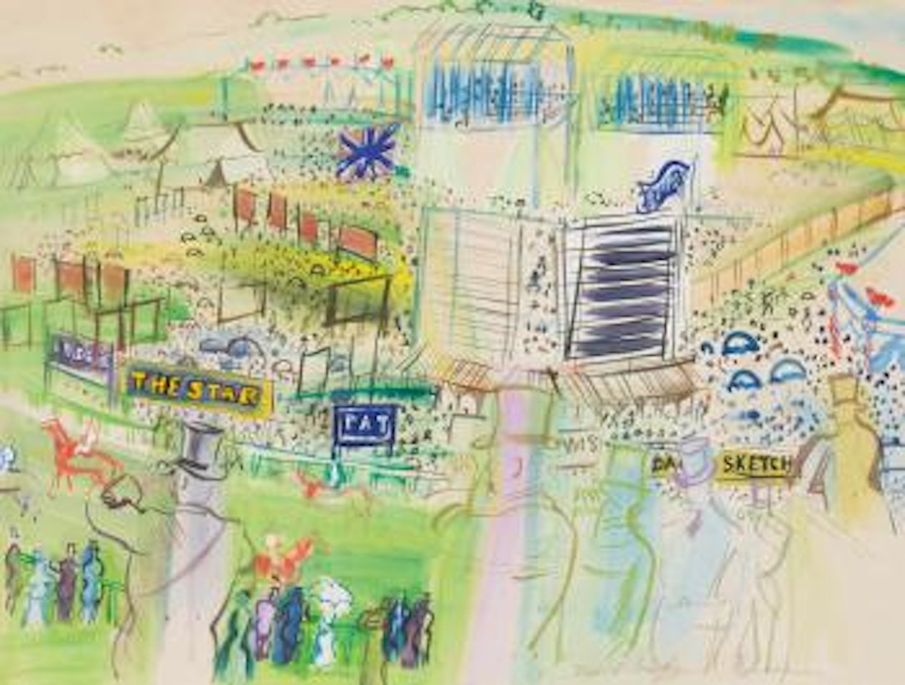 Epsom, Les Turfistes Dans Les Tribunes by Raoul Dufy