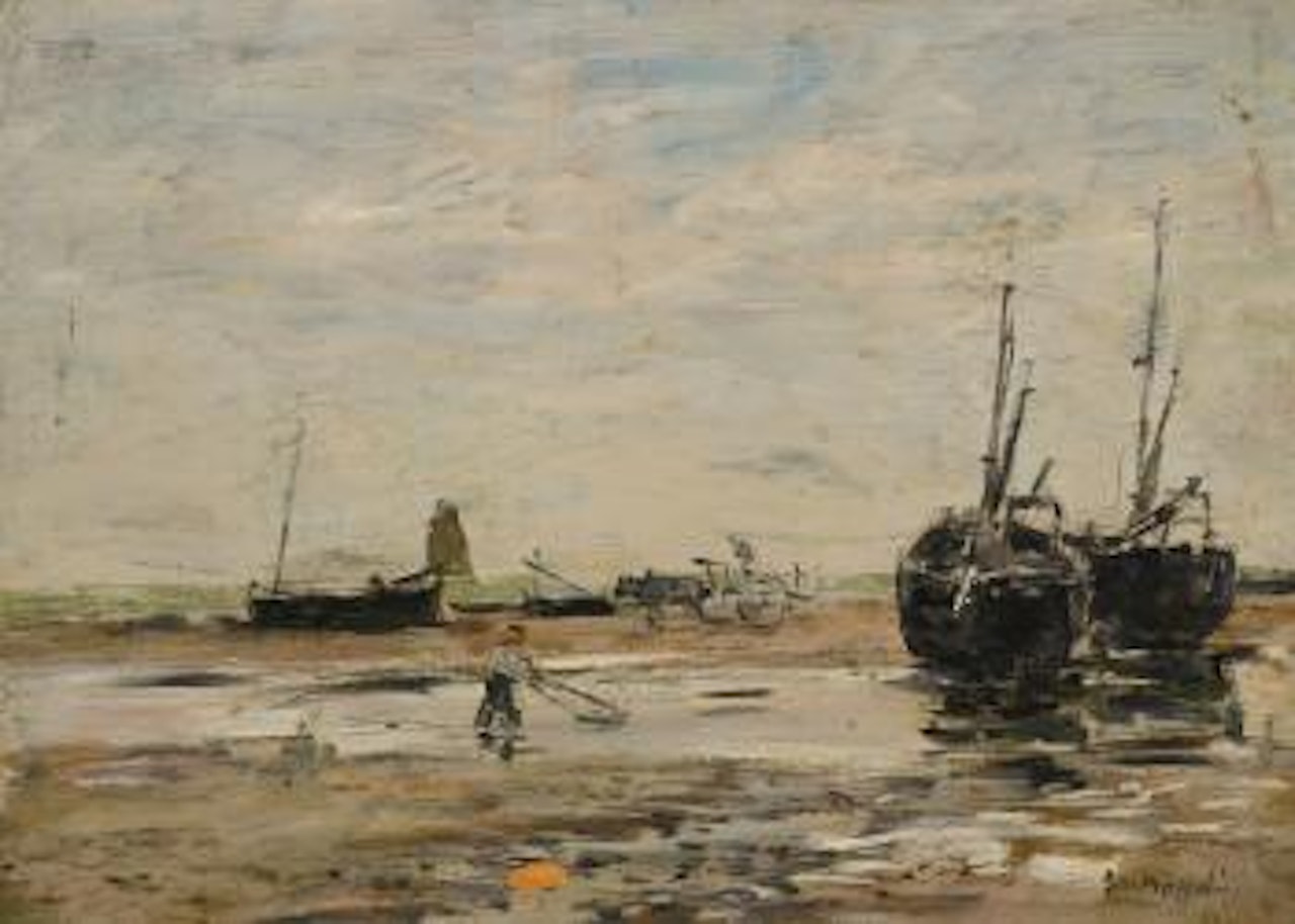 Rivage De Berk, Marée Basse by Eugène Boudin