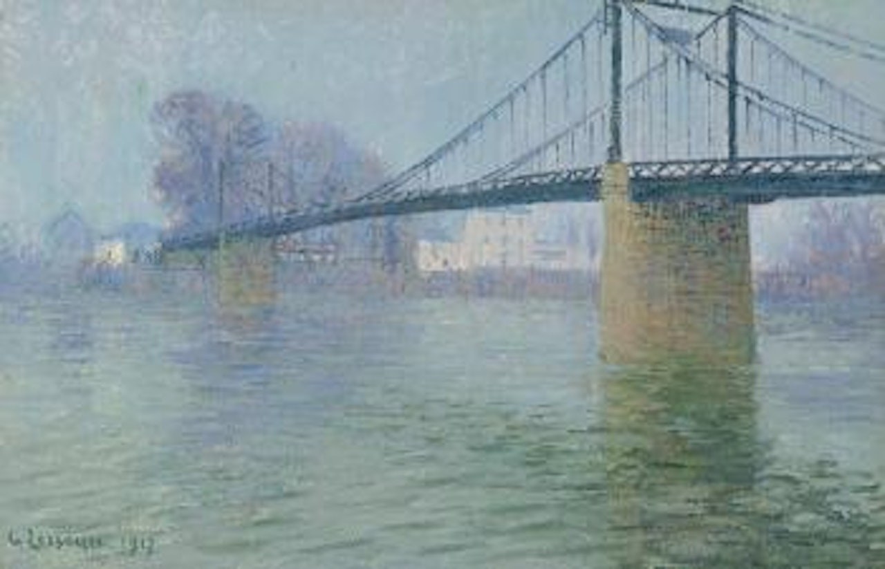 Le Pont Suspendu À Triel by Gustave Loiseau