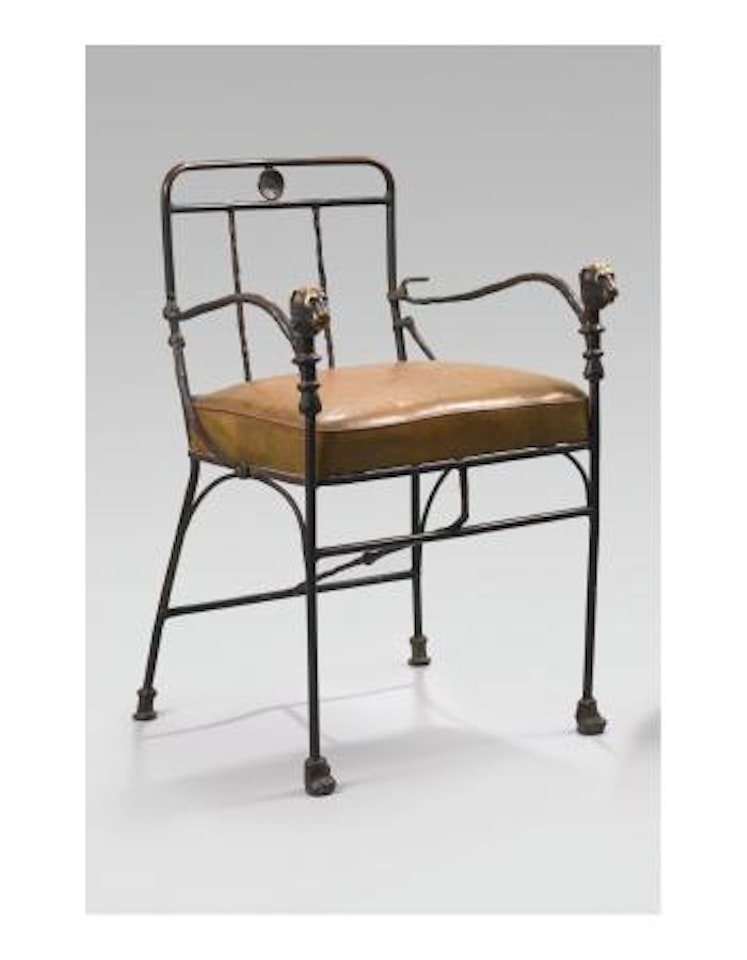 Fauteuil Aux Têtes De Lionnes Seconde Version, Pieds Antérieurs En Griffes De Lion by Diego Giacometti