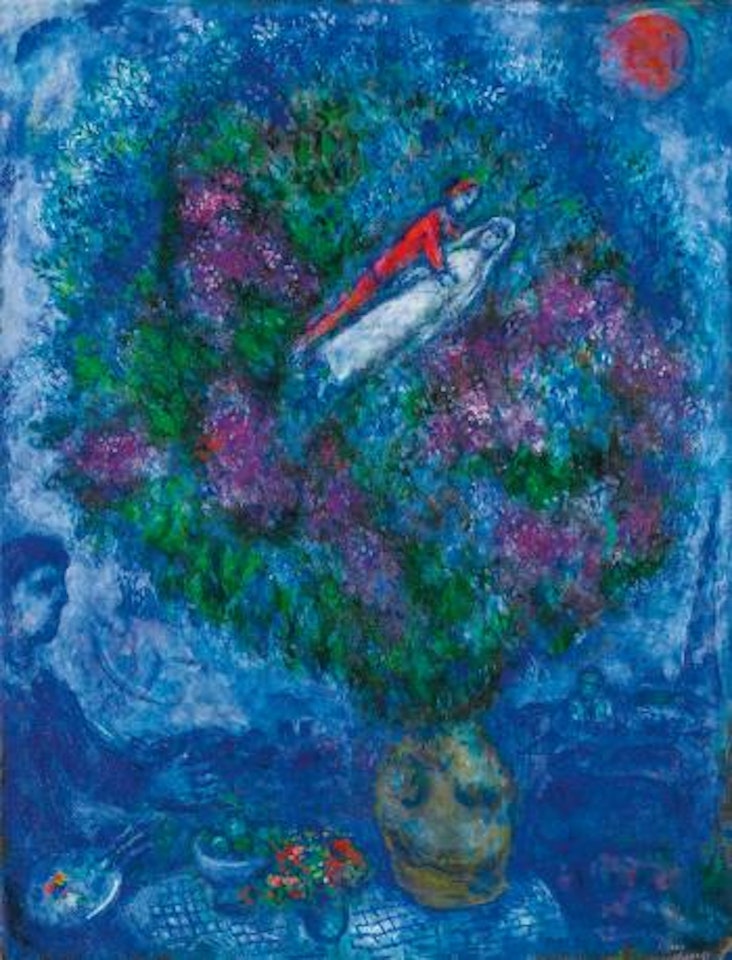 Les Amoureux Dans Le Bouquet De Fleurs by Marc Chagall