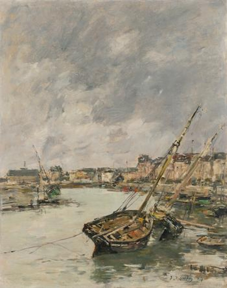 Trouville, Le Port, Marée Basse by Eugène Boudin