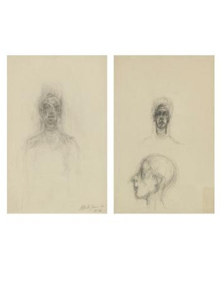 Buste De Femme (Recto); Deux Têtes (Verso) by Alberto Giacometti