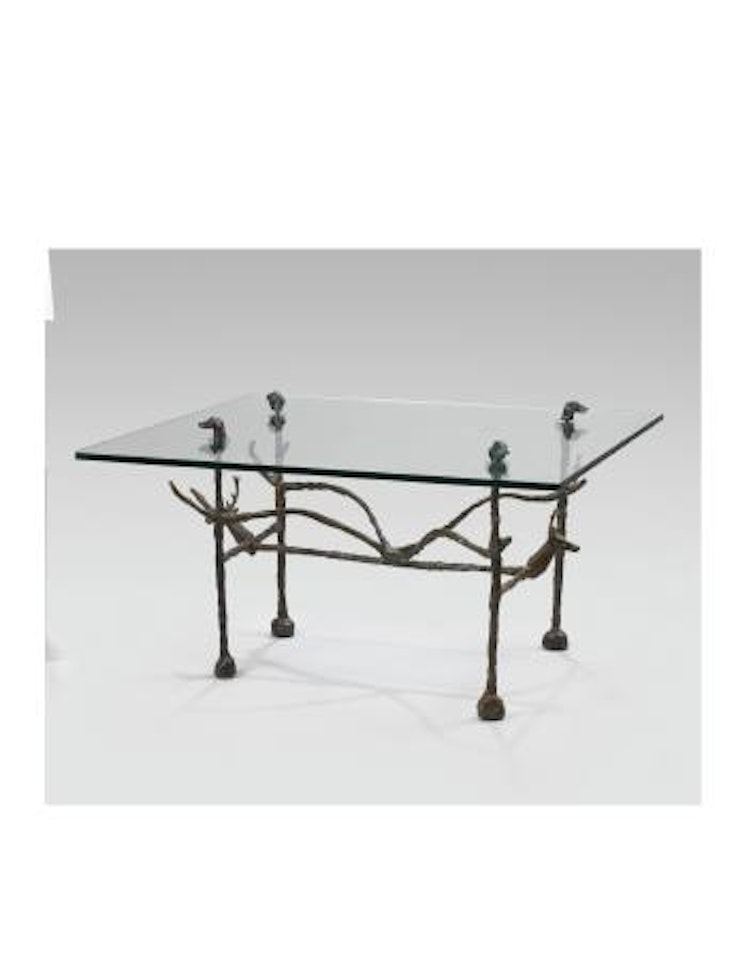 Table Basse Trapézoïdale, Modèle Aux Cerfs Et Aux Chiens by Diego Giacometti
